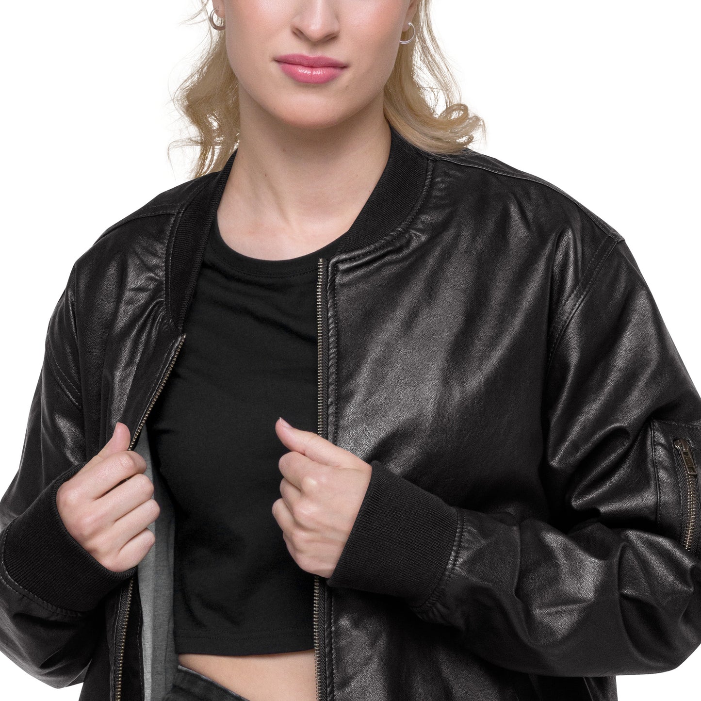 BOMBER PELLE DONNA - BLACK