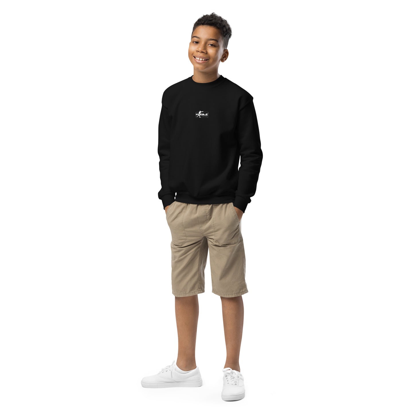 FELPA GIROCOLLO TEENAGER - BLACK